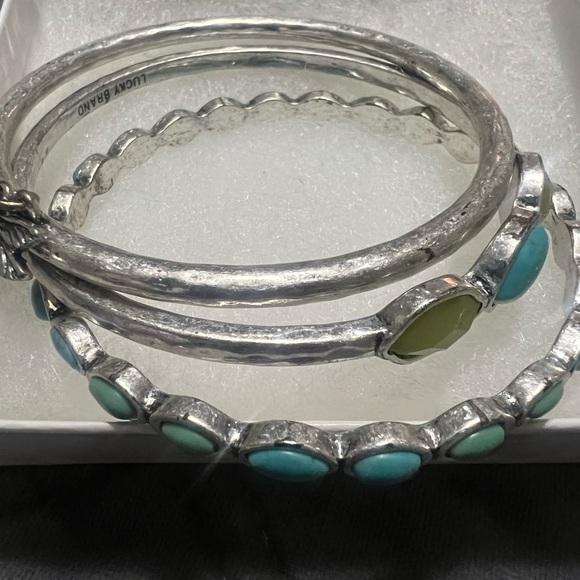 Lucky Brand Silver and Turquoise Bracelet Set - Picture 2 of 7